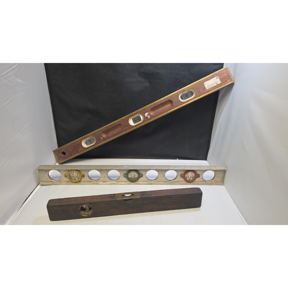 Vintage Level Lot-3 Brass&Wood Level 28" American Level , Schultes 24" + 16"wood